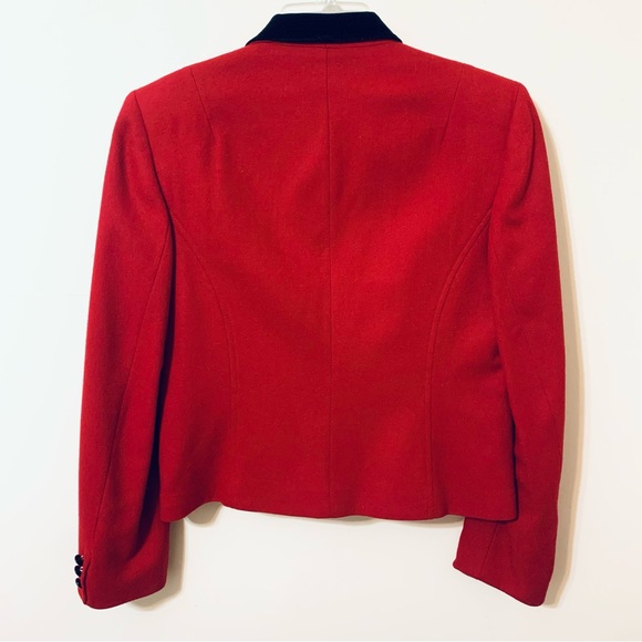 The Villager Vintage Wool Blend Blazer - Red - Size 8 - Picture 3 of 10